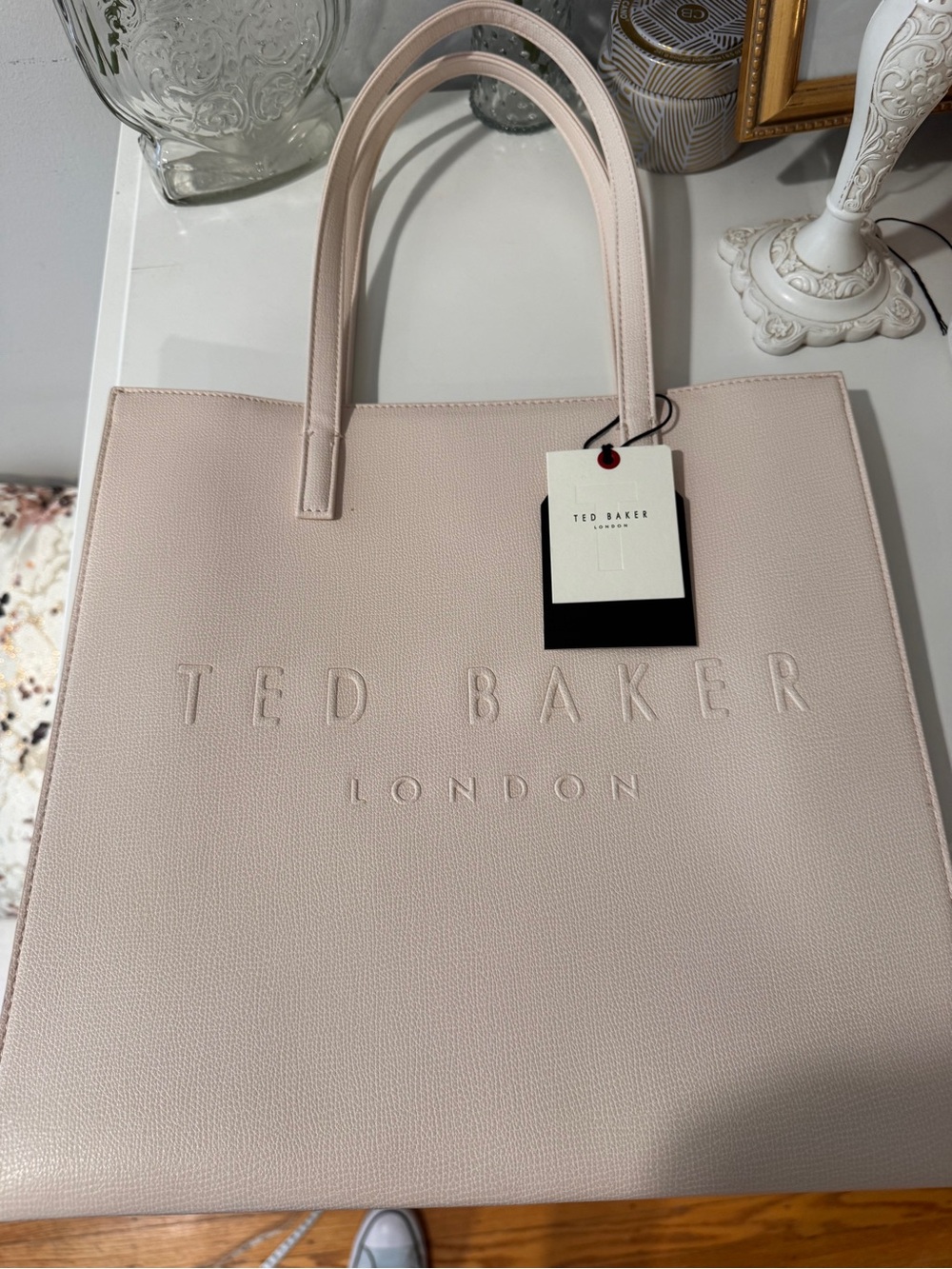 Ted Baker Cream “The Icon” Logo Tote